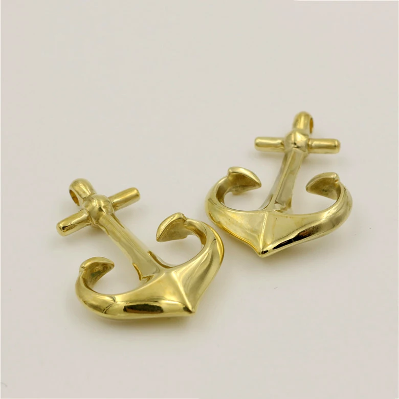 Hot DIY Solid Brass Anchor Wallet Hook Buckle KeyChain Belt U Hook Wallet Chain Wallet Linkedbuckle Belt Fittings 43x30mm - view 4