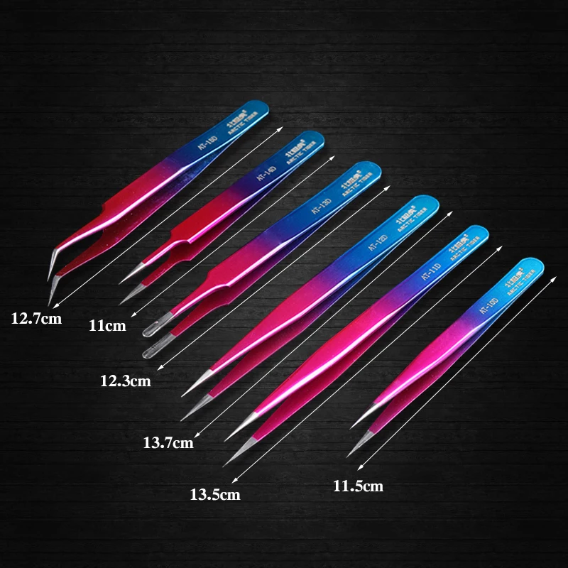 Electronics Tweezers Curved Straight Tip Precision Stainless Steel Forceps Mobile Phone Repair Hand Tools