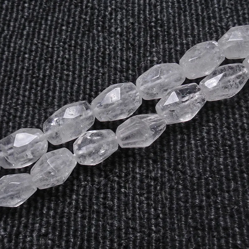 Natural Faceted Freefrom White Rock Quartz Beads For Jewelry Making Beads 15'' Needlework Clear Crystal DIY Beads Trinket