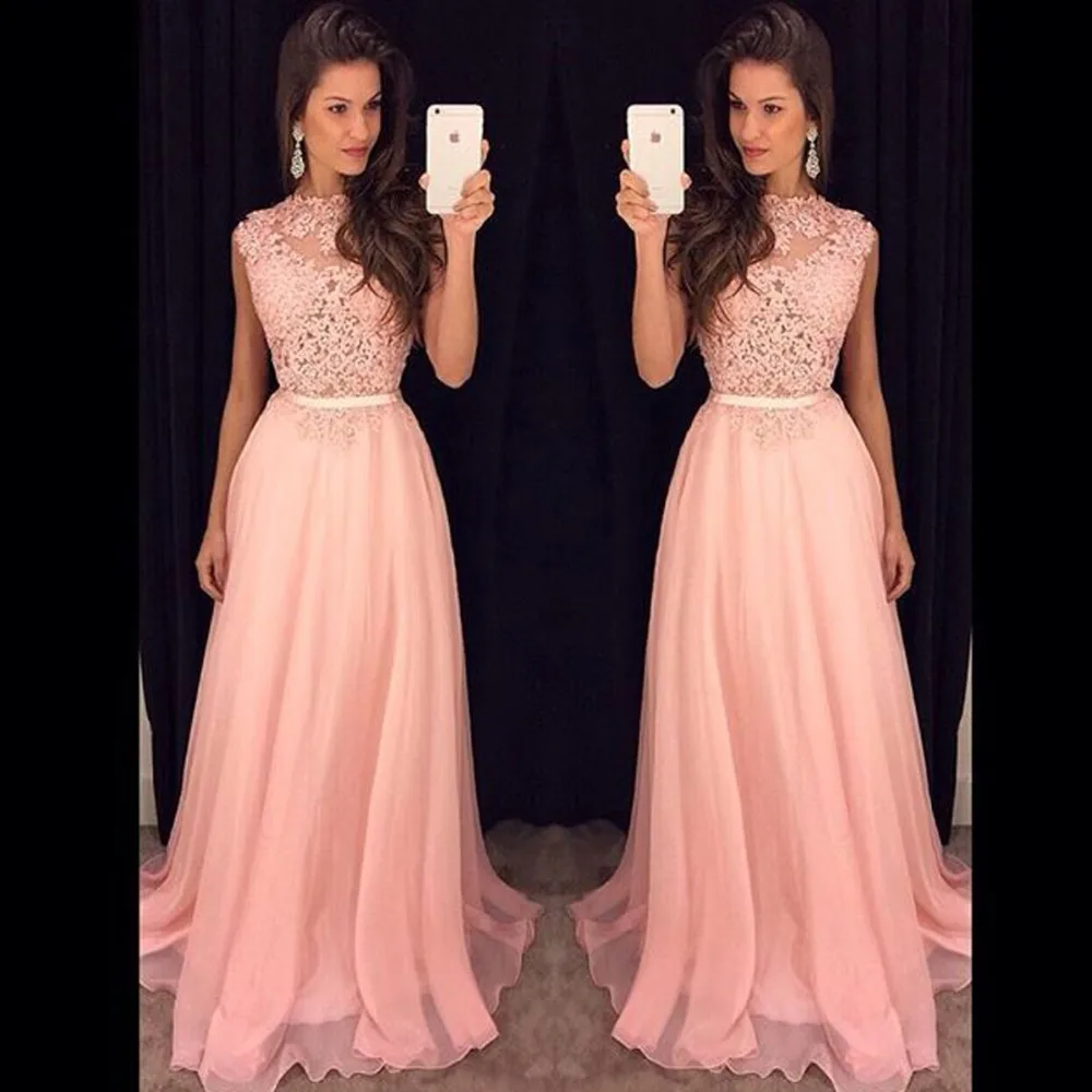 Frete grátis barato longo vestidos de dama de honra 2018 nova chegada vestido de festa elegante vestidos formais de noite chiffon vestidos de baile