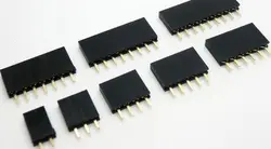 10pcs Single Row Pin Female Header Socket Pitch 2.54mm 1*2p 3p 4p 5p 6p 7p 8p 9p 10p 12p 14p 16p 20p 40p Pin Connector