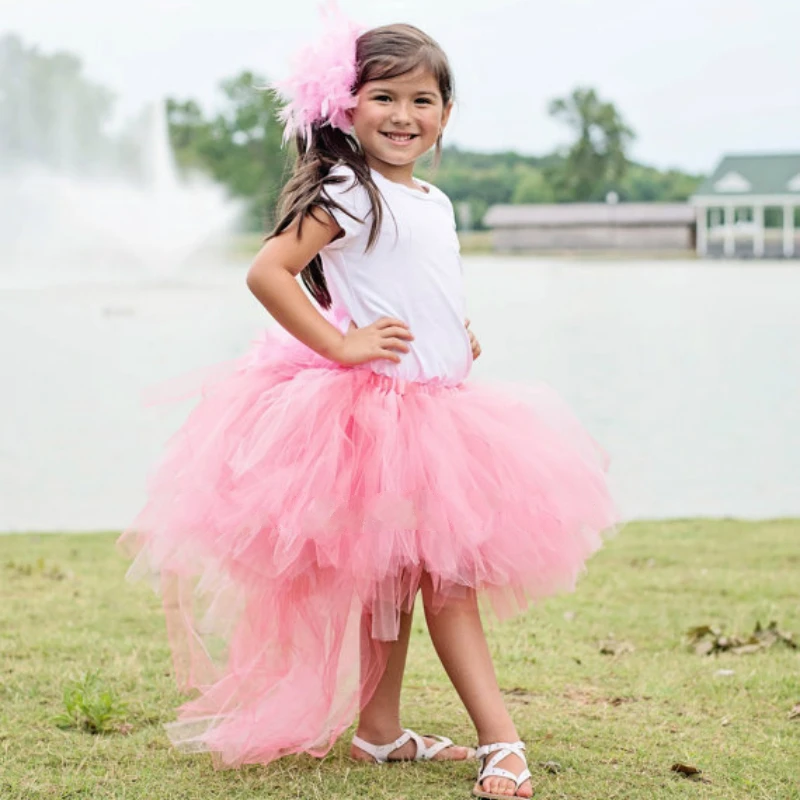 Pink Flamingo Bustle Tutu Skirts Baby Girl 6 12 Months -12y Blush Pink Pretty Halloween Costume Photo Prop