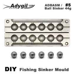 Adygil DIY Fishing Ball Sinker Mould ADBASM/#5 Ball Sinker 44g 6 Cavities