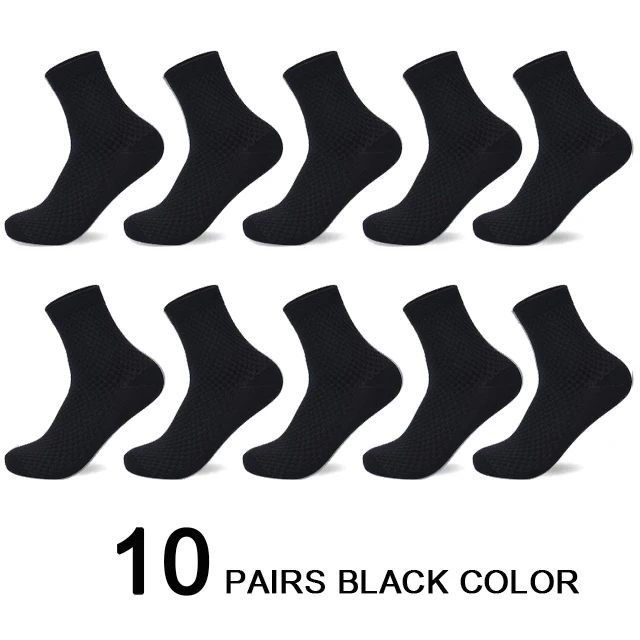 10 Paren/partij Mannen Bamboevezel Sokken 2025 Nieuwe Compressie Herfst Lange Zwarte Business Casual Man Jurk Sok Gift Plus size 42-45