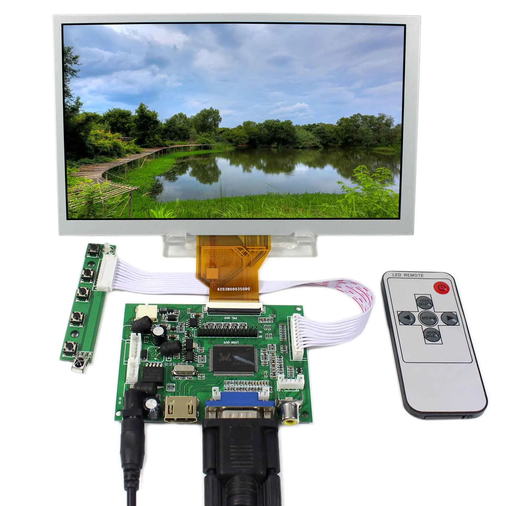 HD MI VGA 2AV LCD Controller Board+8inch 800x480 AT080TN64 LCD Screen