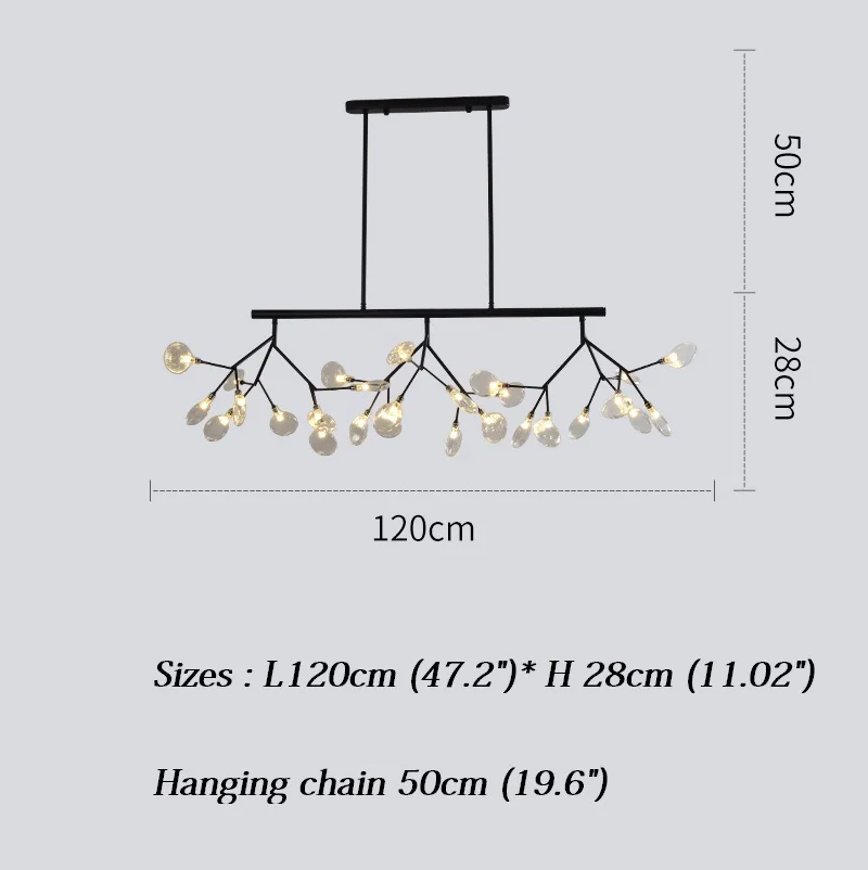 Imagem -04 - Moderno Led Novas Luzes Criativas Firfly Preto Ouro Retângulo Pingente Lâmpada para Sala de Jantar Cozinha