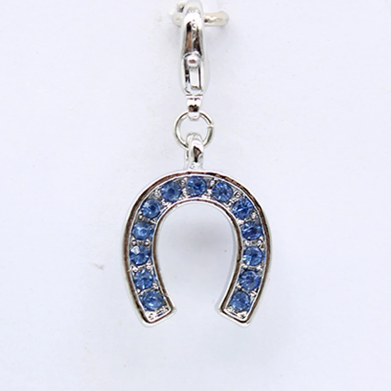 rhinestone horseshoe lobster clasp pendant charm fashion DIY accessories