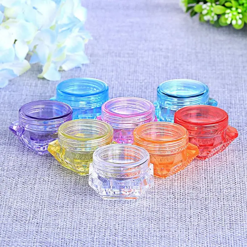 Hot sale 3g 5g colorful diamond shape empty cosmetic containers screw cap sample containers jar skin care cream jars pot tins