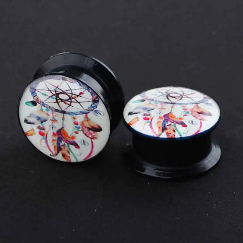 TIANCIFBYJS 2pcs Acrylic Ear Gauge Plugs Body Piercing Screw Plugs and Tunnels For Ears 00 Gauge Stretchers 0g Earrings Tunnels