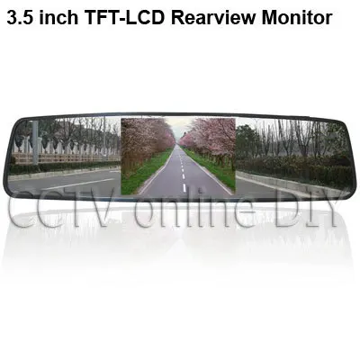 Универсальный ЖК-монитор ANSHILONG для автомобильного зеркала заднего вида диагональю 3,5 дюйма с 2-канальным видеовходом, бесплатная доставка