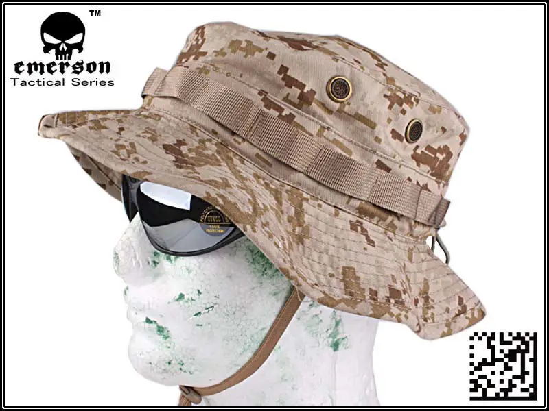 EMERSON Boonie Hat camouflage hat  Tactical Hunting Hat Anti-scrape Grid Fabric desert digital EM8552