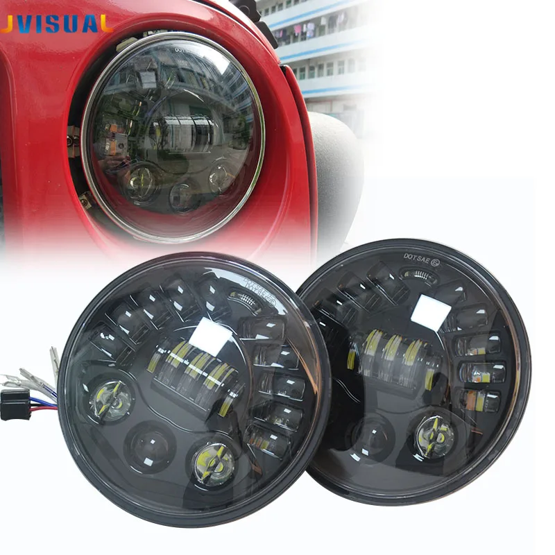 

Pair 7Inch LED Headlights DOT Approved New Matrix Style 70W Round Headlamp With DRL Turn Signal Lights For Jeep Wrangler Hummer