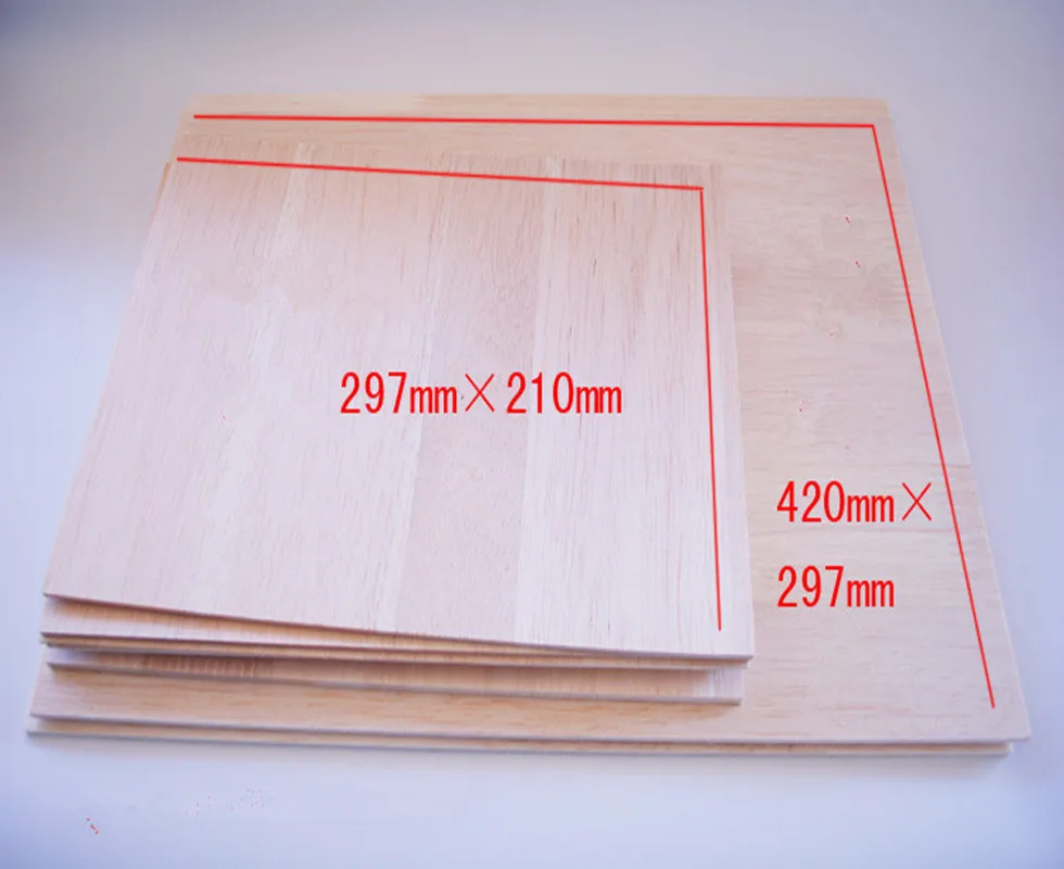 AAA+ Balsa Wood Sheet ply Wood puzzle  A4 size 297mmx210mm 2~4mm Thickness super quality for airplane/boat DIY