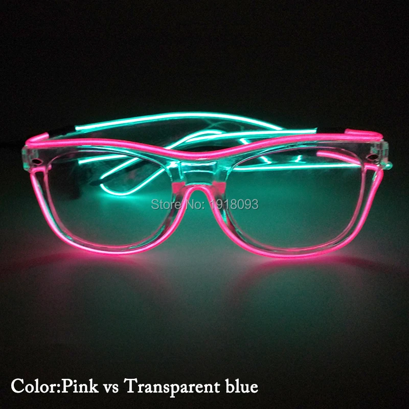 New type Hot Sales EL Wire LED Glowing Glasses With DC-3V Steady on Inverter LED Strip Light for Christmas Event Party