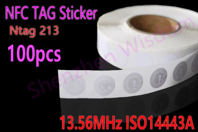 Étiquettes autocollantes NFC Ntag213 ISO14443A 100 MHz, 13.56 pièces, étiquettes adhésives RFID NFC pour tous les téléphones NFC