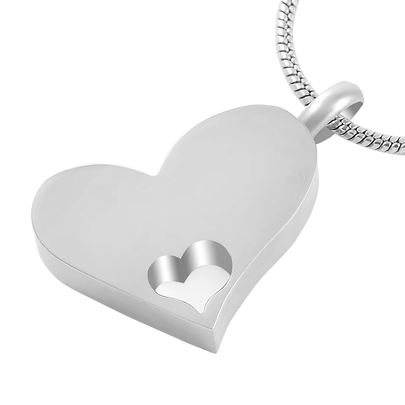 Hollow Heart Stainless Steel Cremation Urn Necklace & Pendant for Women Hold Ashes Memorial Ash Keepsake Pendant Jewelry