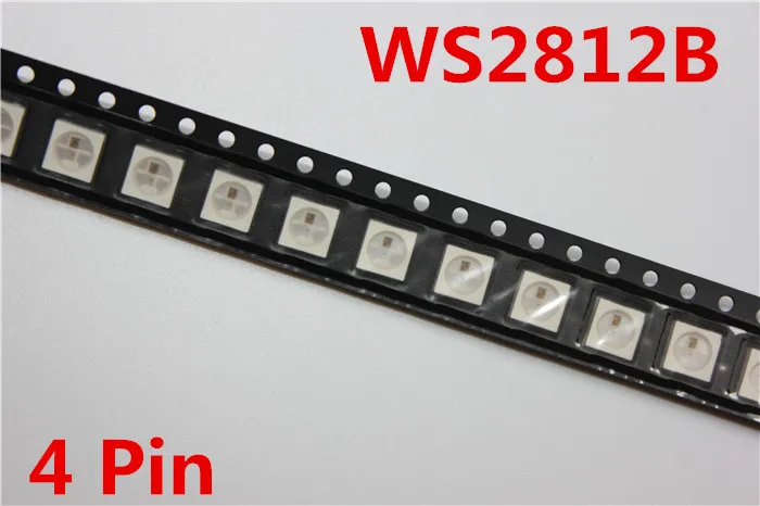 10 ~ 1000pcs ws2812b (4 pinos) 5050 smd versão preto/branco ws2812b sk6812 individualmente endereçável digital rgb rgbw led chi