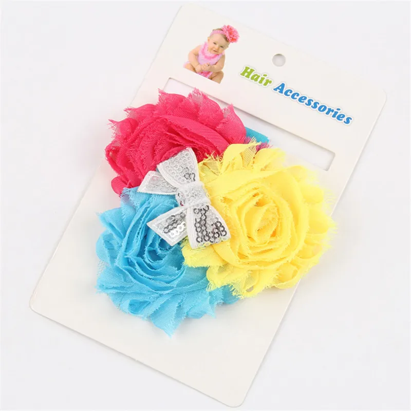 Retail headband chiffon Multicolor flower elastic hair band fashion hair accessories baby infant Kids children