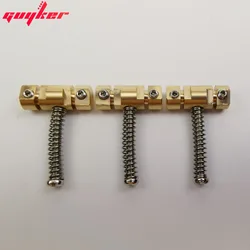 3 Pcs Guitar Bridge Saddles Brass Grooves Saddles Set with Wrench Highgrade Replacement Part for Tele TL Guitar