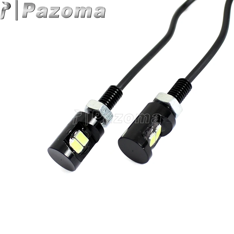 1Pair White LED Motorcycle 12V Bulb Universal License Plate Bolt Light Off Road