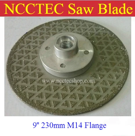 

9" 2-sided Electroplated Diamond circle saw blade FREE shipping | 230mm cut disc for cutting grinding stone | with M14 flange