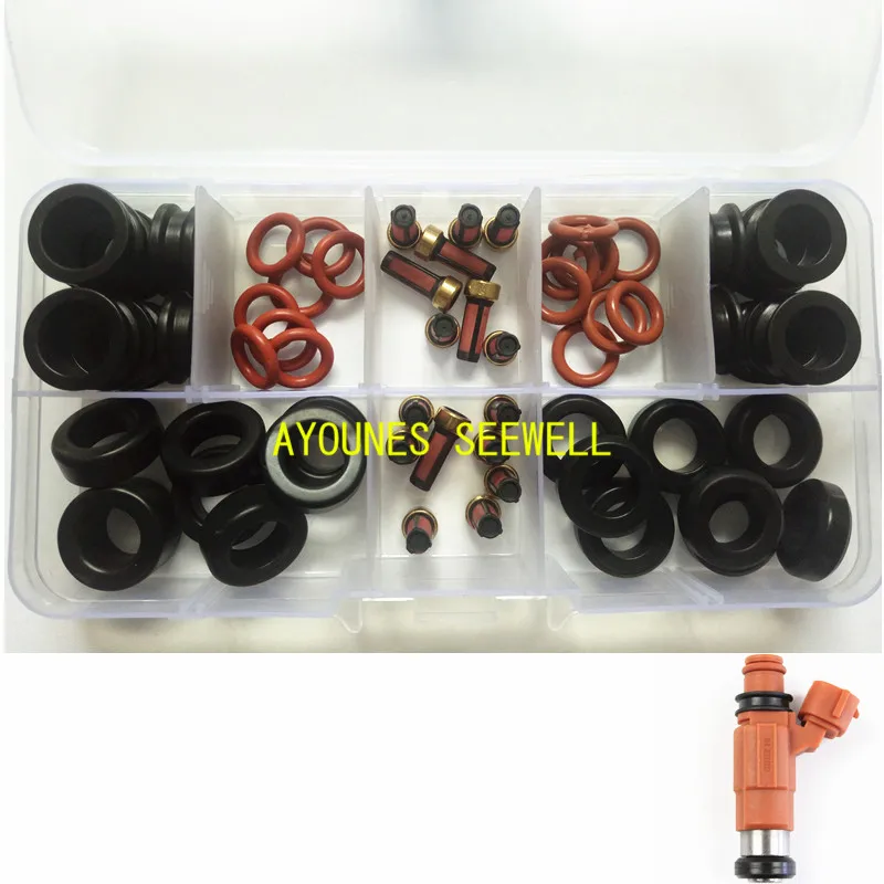 64pieces Fuel Injector Repair Kit Orings Filters Grommets for Yamaha Outboard 115HP INP-771 CDH210  cdh275 (AY-RK053-2)