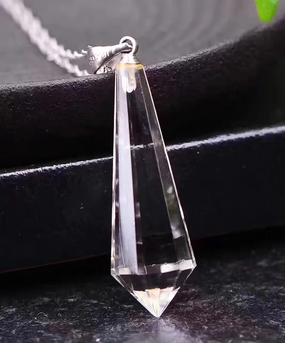 Natural clear quartz crystal wand point Spirit pendulum pendant healing stones for gifts