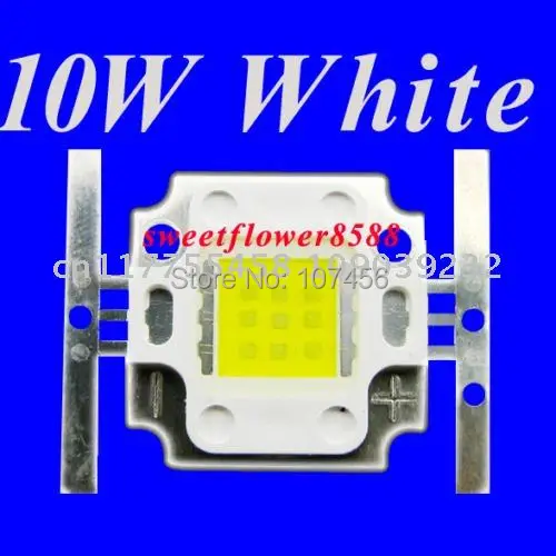 Free shipping 20pcs 10W 1000LM White Led Lamp 10~12V F Led Light New high power led