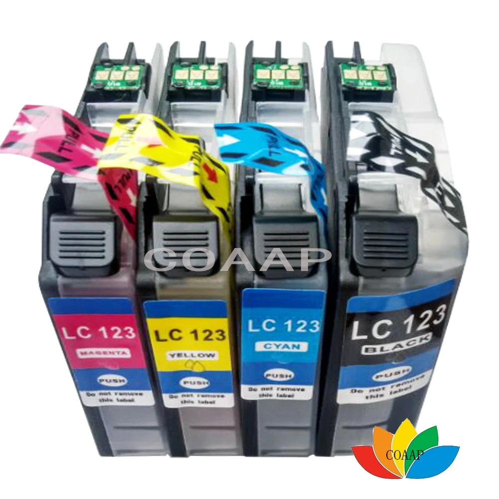 4 printer ink cartridges compatible for Brother LC-121 LC-123 LC-125 LC-127 XL with Chip