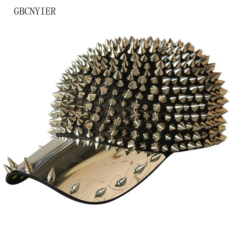 GBCNYIER Fashion Rivet Baseball Cap Full Rivet Cool Man Female Hipster Hat Flash Dance Show Hats Hip Hop Team Sunhat