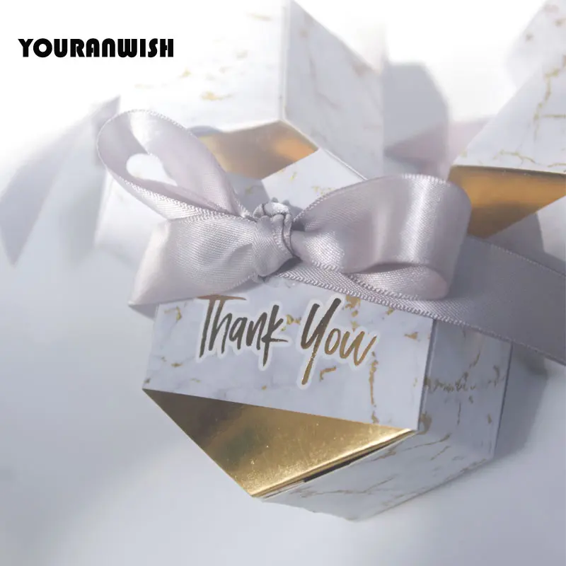 New Creative Marbling style Candy Boxes Wedding Favors Party Supplies Baby Shower thanks Gift Box Party Decoration - Image 3