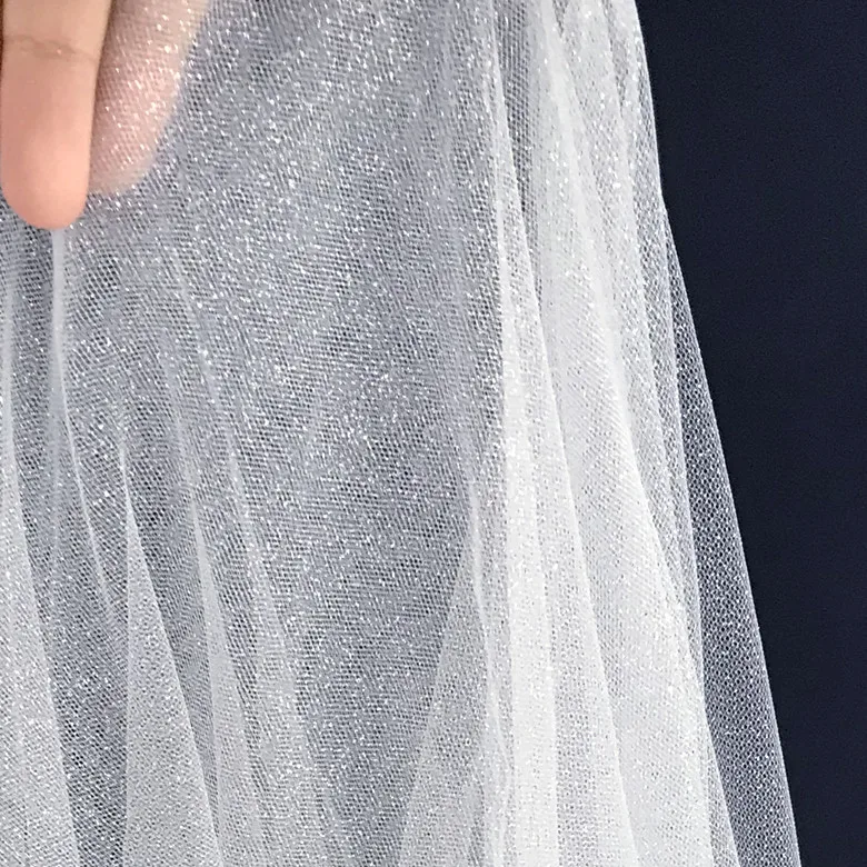 Mesh LACE 1m/lot soft mesh Rice Silver Gold sequins fabric wedding dress veil DIY fabric transparent dress fabric H011
