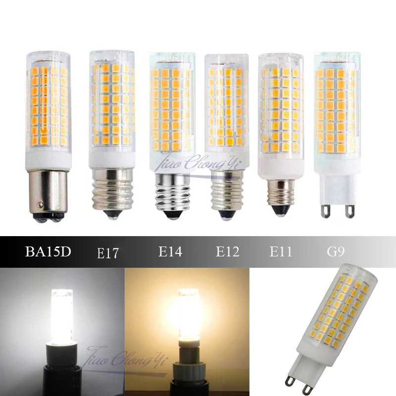 Highlight Led Ceramic bulb mini corn AC110V 120V Dimmable G9 E11 E12 E14 E17 BA15D Energy Saving 10W Replace 100W Halogen Lamp