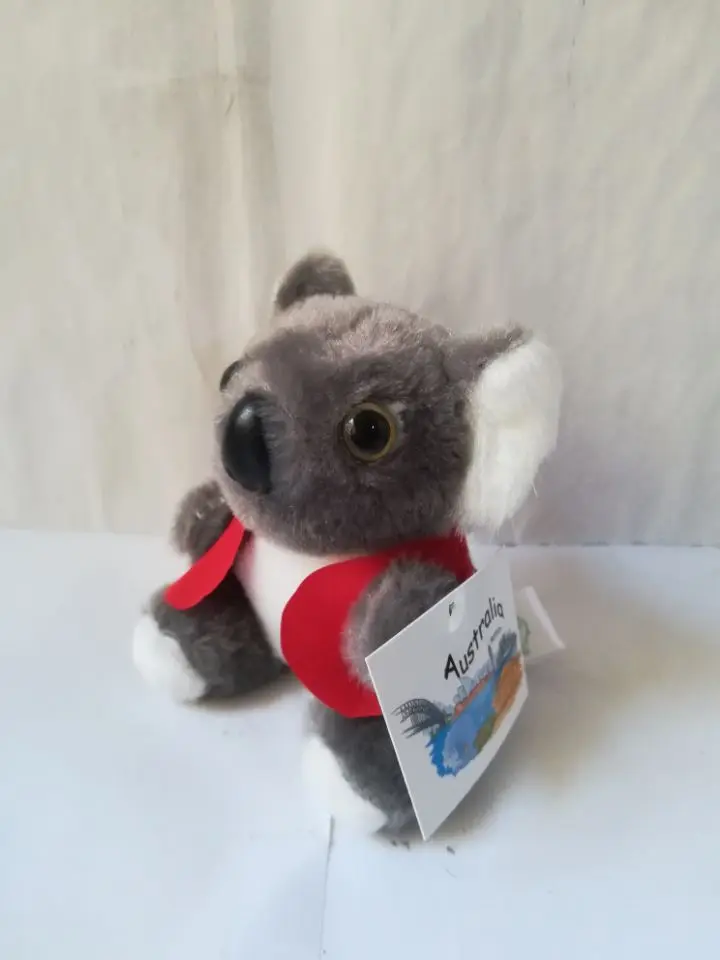 

Мини 10 см прекрасная серая плюшевая игрушка коала красное пальто коала мягкая кукла детская игрушка Рождественский подарок s2156