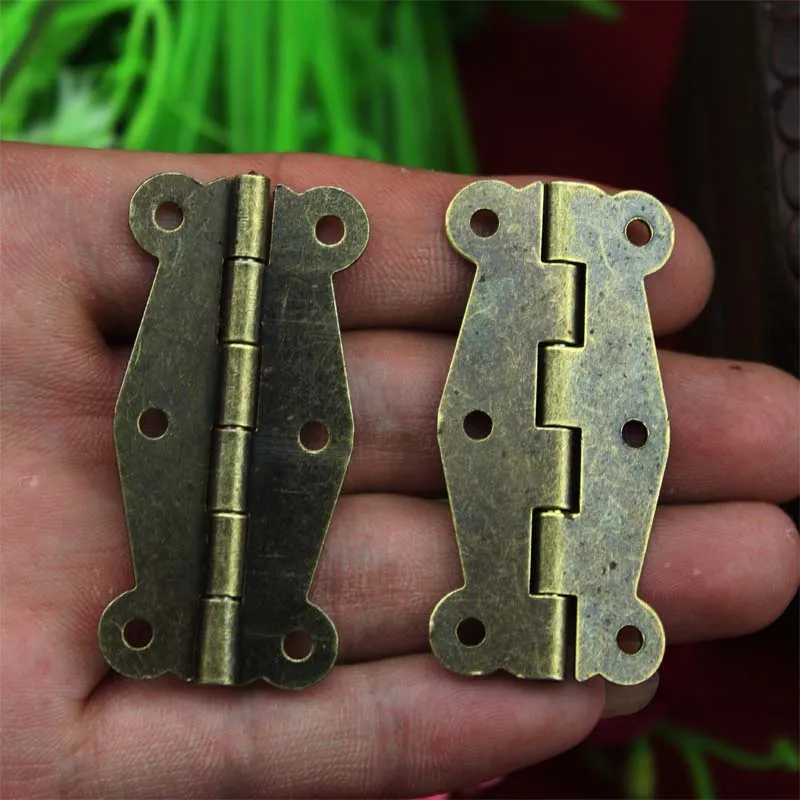 Door Hinges Antique Bronze 6 Holes,Cabinet Door Hinges,5.1cm x 2.4cm,40PCs