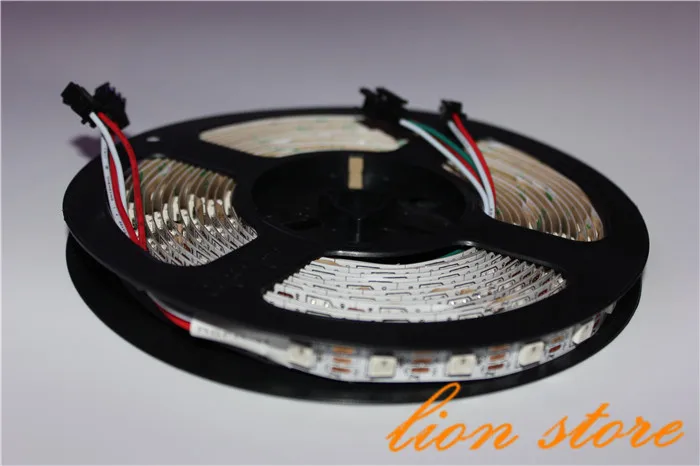 Non waterproof  DC5v 5m 300 leds 60 pixels/m 5050 smd ws2812 ws2811 rgb led strip lights,white pcb,Programmable Addressable