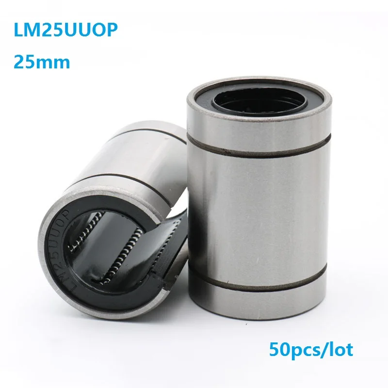 

50pcs/lot 25mm LM25UUOP LM25OP LM25UU-OP open linear motion ball bearing bush bushing for CNC DIY Open Type Linear Bearing