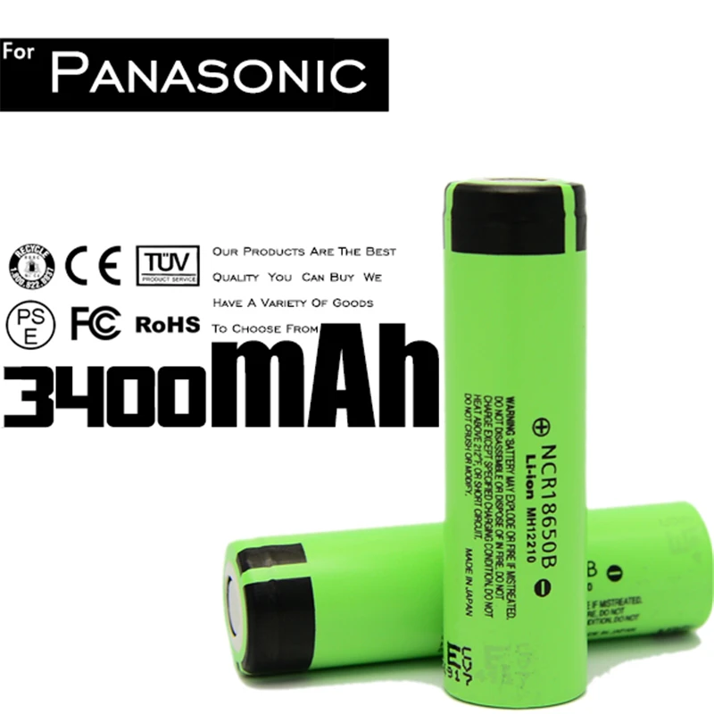 4pcs 3.7v 3400mah 18650 Lithium Rechargeable Li-ion Battery For Panasonic+1*NK-809 Dual Charger for Led Flashlight Power Bank
