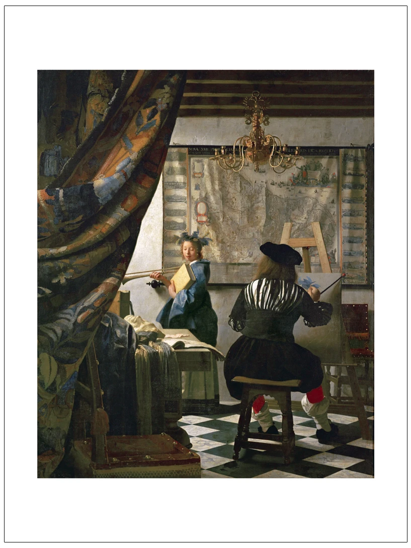 canvas painting portrait picture figurative print giant poster home art the Art of Painting The Artist's Studio By Jan Vermeer