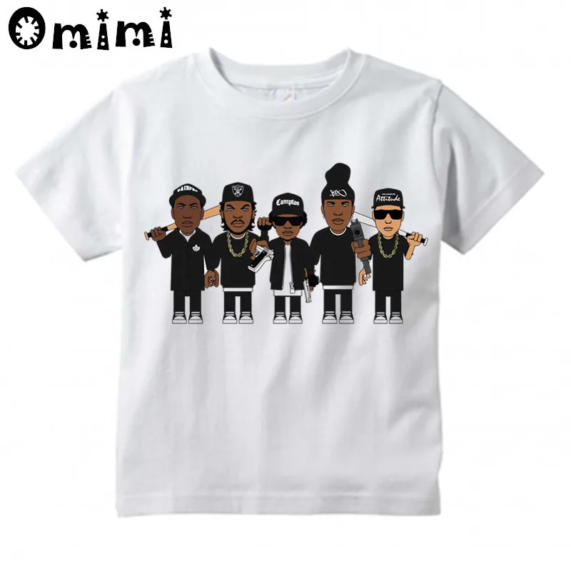 

Kids NWA Straight Outta Compton HipHop Memorial Design T Shirt Boys and Girls Casual Short Sleeve Tops Children's Funny T-Shirt