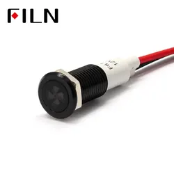 FILN 10mm Car dashboard fan symbol led red yellow white blue green 12v led indicator light with 20cm cable