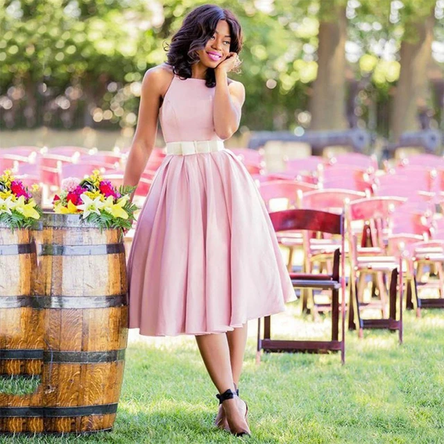 Short blush dress for wedding store