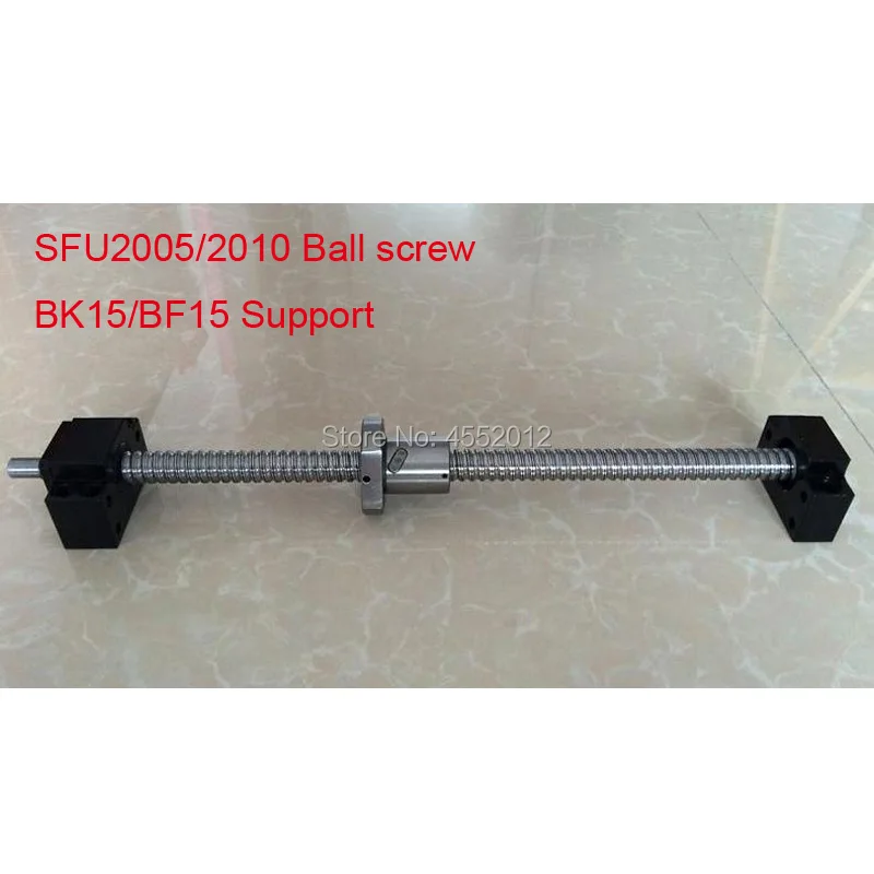 

20MM Ball screw SFU2005 SFU2010 300 400 500 600 700 800 900 mm end Machined + Ball Nut + BK15 BF15 End Support for cnc parts