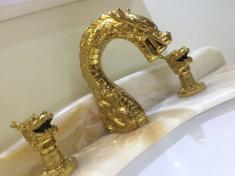 Gold pvd Solid brass Bathroom Faucet 8