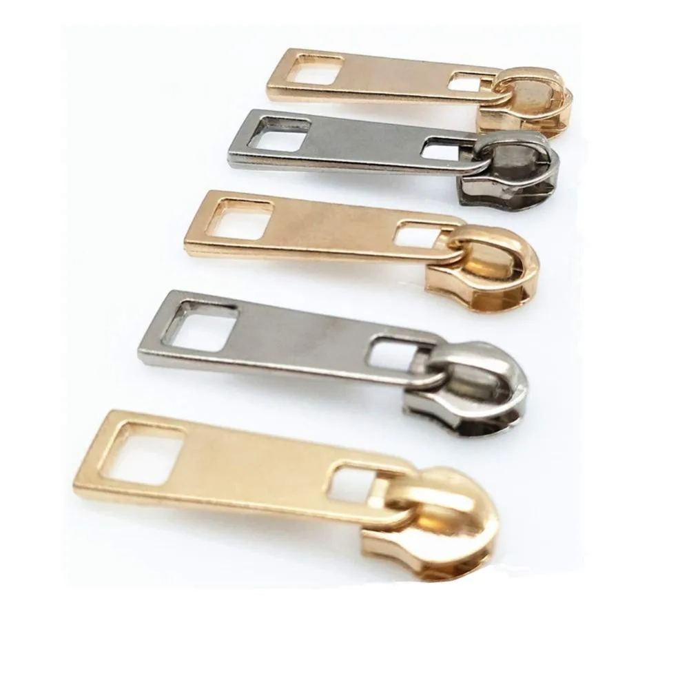 20 pc high quality 5# Metal Nylon gold and silver Zipper Slider Head Puller DIY Handwork Bag Luggage 5BB5576