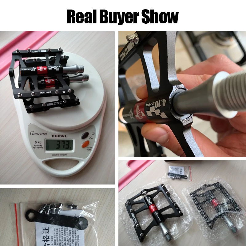 ROCKBROS-사이클링 4 베어링 자전거 페달 미끄럼 방지 초경량 CNC MTB 자전거., 페달 밀폐형 베어링 페달 자전거 액세서리, 알루미늄 합금 재질, 128*95 사이즈, 최대 1,500 만 전송 토크 테스트.