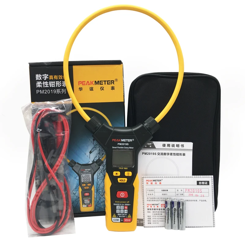 PEAKMETER PM2019S Smart AC Digital Flexible Current clamp Multimeter Voltage Resistance Frequency Clamp Meter