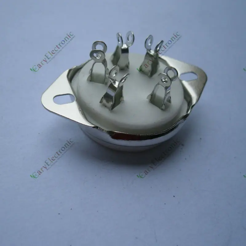 الجملة والتجزئة 8 قطع 5pin جديد الفضة السيراميك أنبوب مآخذ أعلى جبل ل فراغ أنبوب 807 صمام شحن مجاني