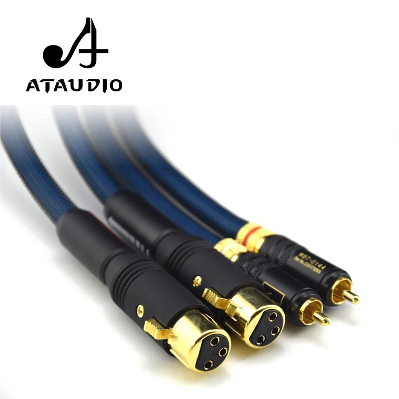 ATAUDIO Hifi XLR Female to RCA Male Cable  G5 Silver-Plated 2 RCA to 2 XLR Cable