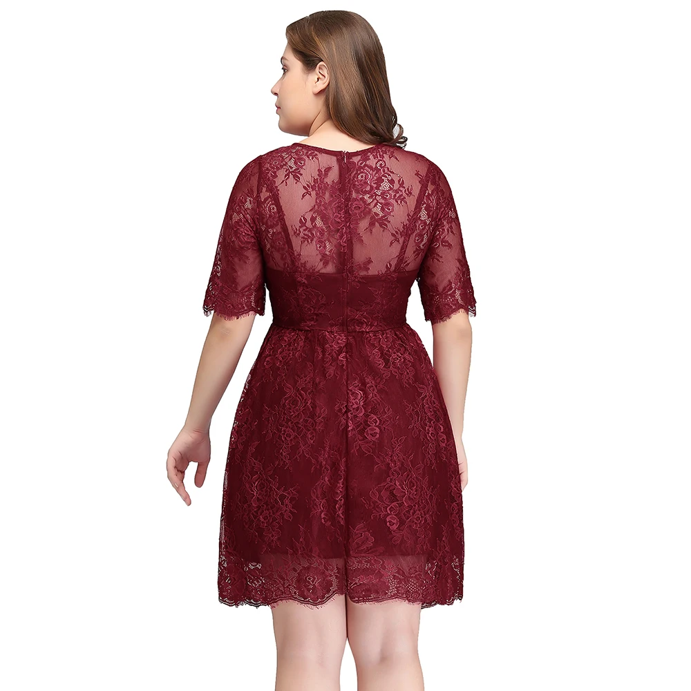 Robe De soirée courte, Sexy, grande taille, bordeaux, bon marché